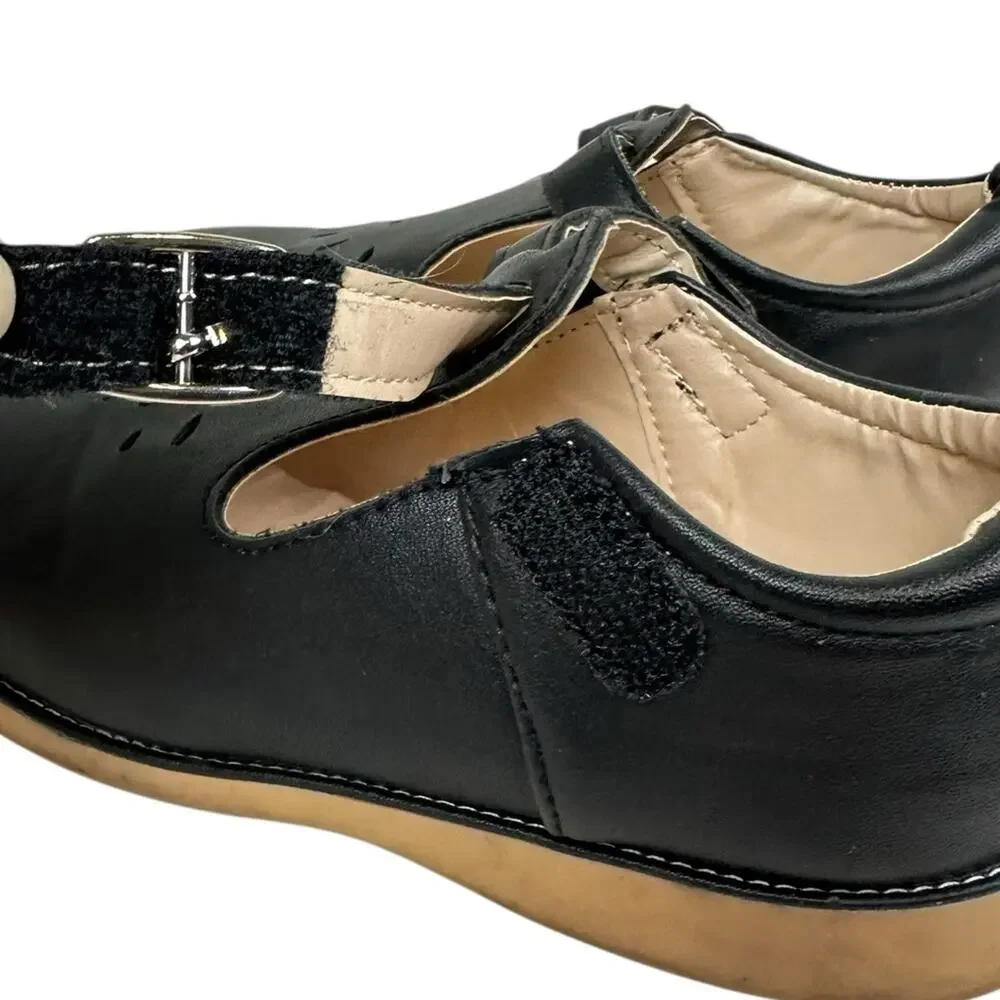 The Doll Maker Classic Black Kids Dress Shoes with Buckle Size 10 Toddler